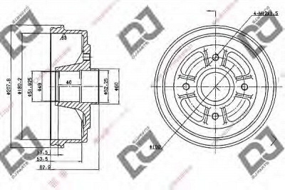 DJ PARTS br1042 -  Тормозной барабан